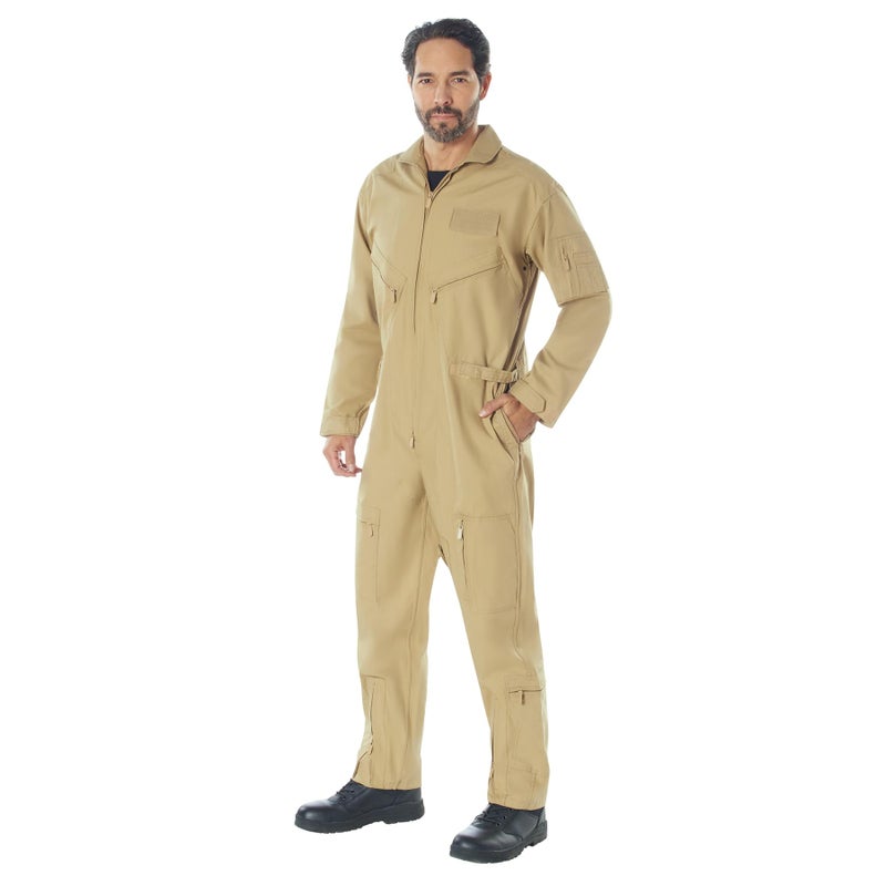 Rothco Flightsuit â€“ Mens Pilot Coveralls â€“ Costume Cosplay Jumpsuit, Khaki - M - Image 4